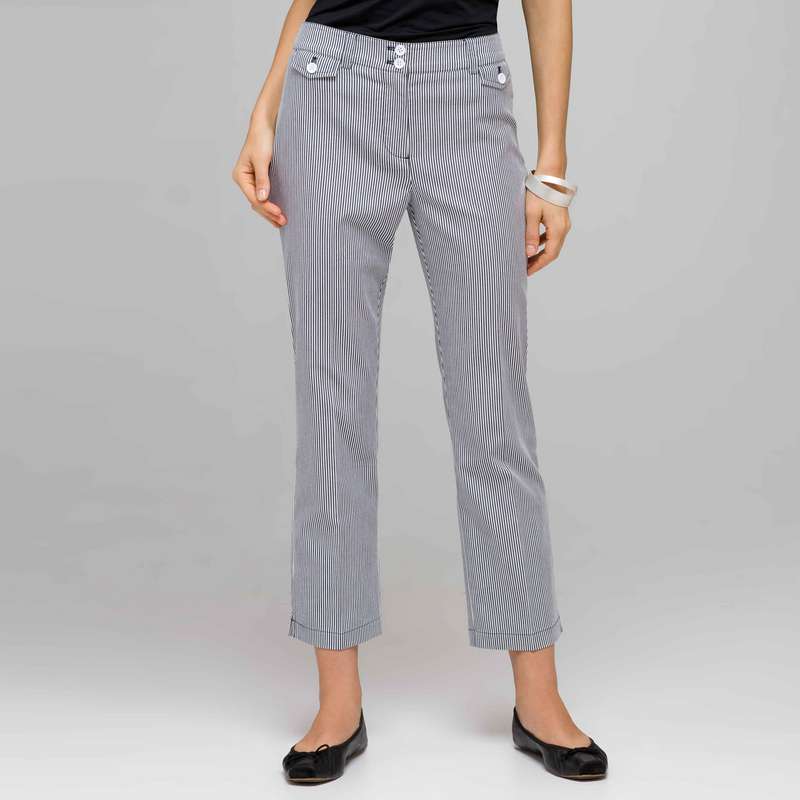 Striped Crop Pants, swiss navy & white, large image number 0